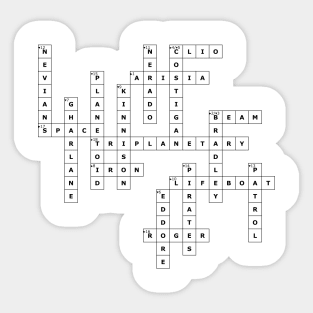 (1948TR) Crossword pattern with words from a famous 1948 science fiction book. Sticker